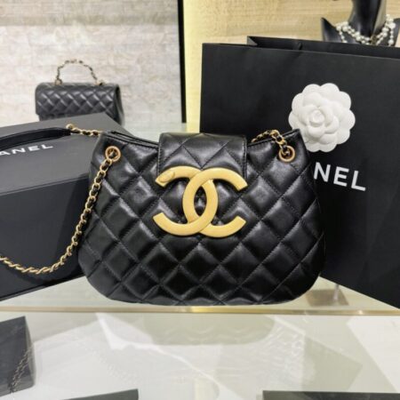 Top Quality Chanel 24c Round Shoulder Bag Black