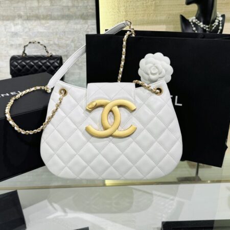 Top Quality Chanel 24c Round Shoulder Bag White
