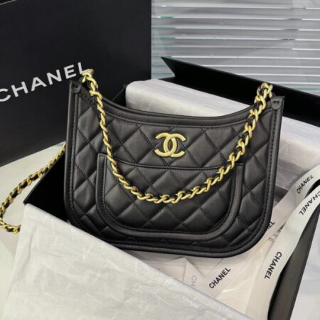 Top Quality Chanel 24s Hobo Black