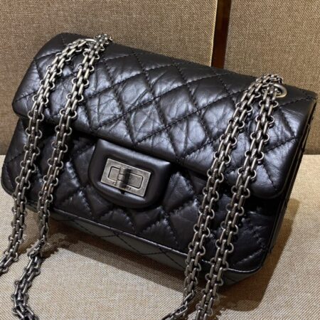 Top Quality Chanel 2.55 Mini Bag Black Silver