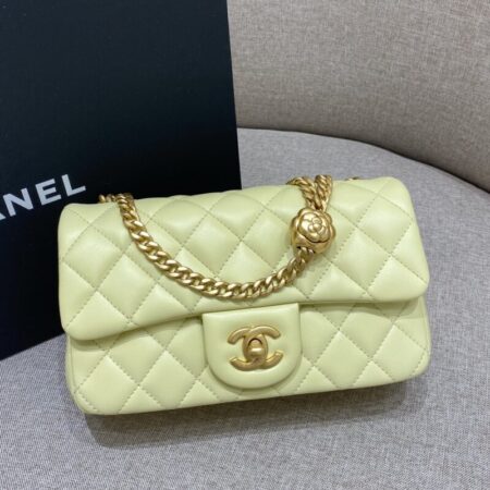 Top Quality Chanel Camellia Flap Yellow