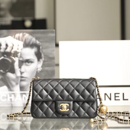 Top Quality Chanel CF 17cm Golden Ball Black