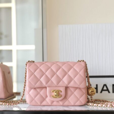 Top Quality Chanel CF 17cm Golden Ball Pink