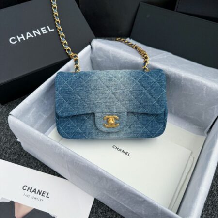 Top Quality Chanel Classic Flap 20cm Denim