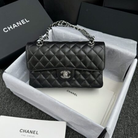 Top Quality Chanel Classic Flap 23cm Black Silver