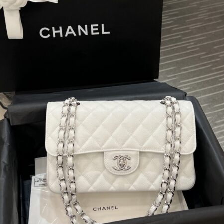 Top Quality Chanel Classic Flap 23cm White Silver