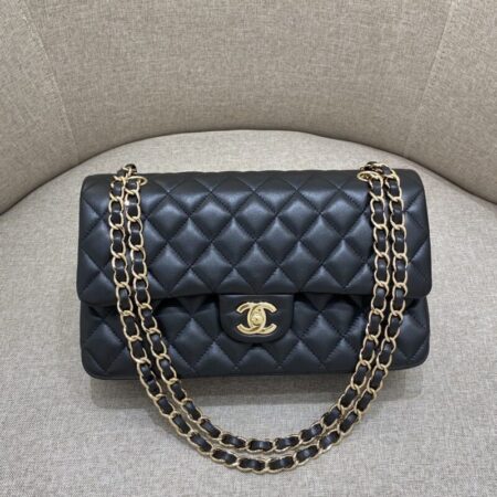 Top Quality Chanel Classic Flap 25cm Black Gold