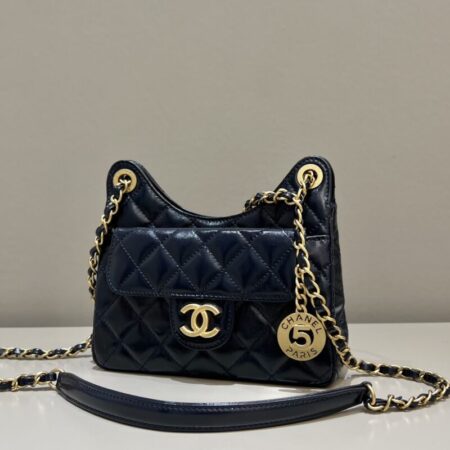 Top Quality Chanel Hobo Small Dark Blue