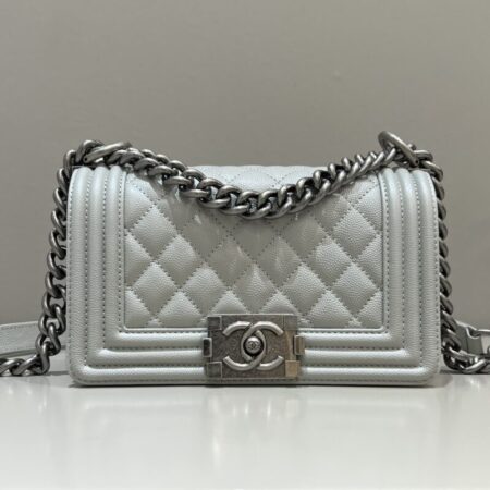 Top Quality Chanel Le Boy Grey Silver
