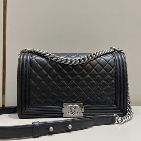 Top Quality Chanel Le Boy Large Black Silver