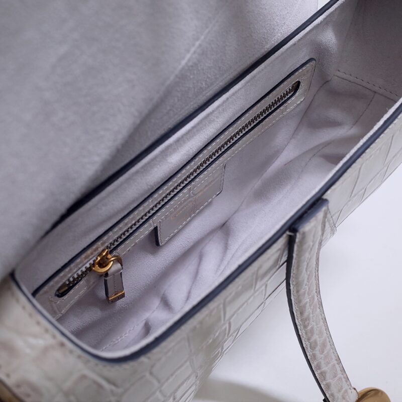 Top Quality Dior Saddle Bag Crocodile White - View 3