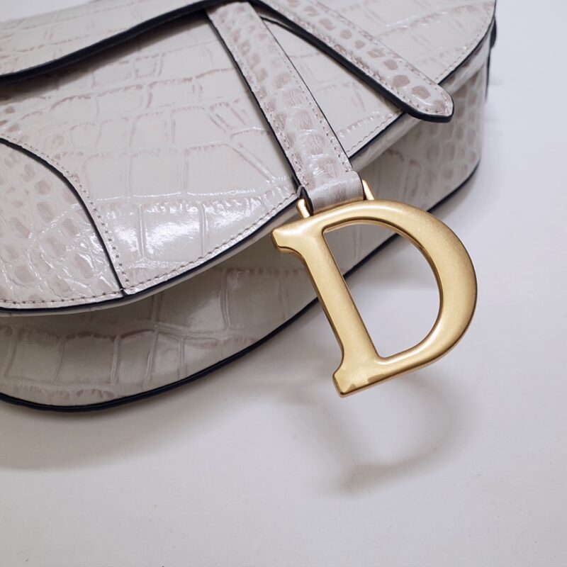 Top Quality Dior Saddle Bag Crocodile White - View 4