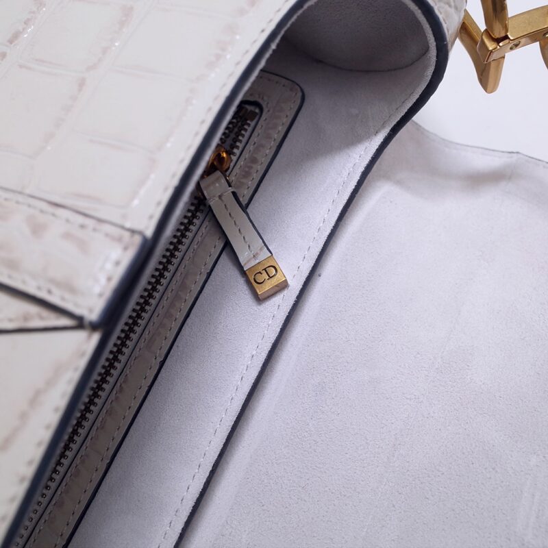 Top Quality Dior Saddle Bag Crocodile White - View 6