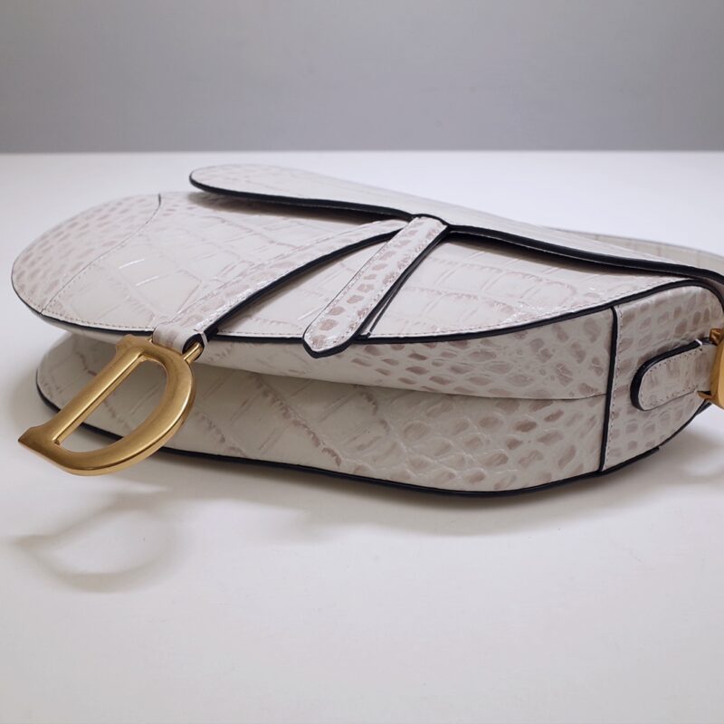 Top Quality Dior Saddle Bag Crocodile White - View 7