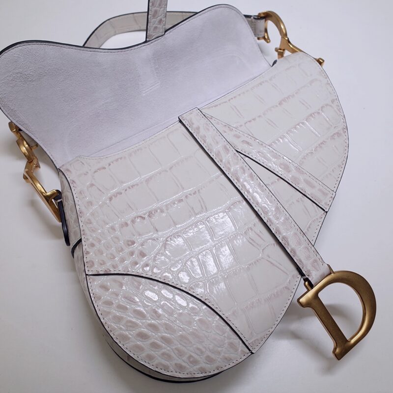 Top Quality Dior Saddle Bag Crocodile White - View 8