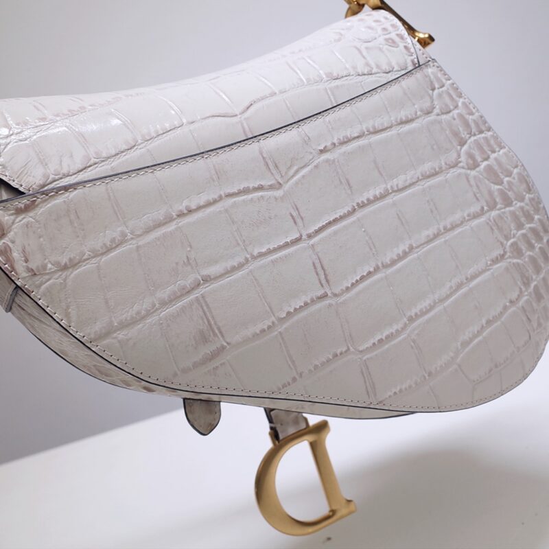 Top Quality Dior Saddle Bag Crocodile White - View 9