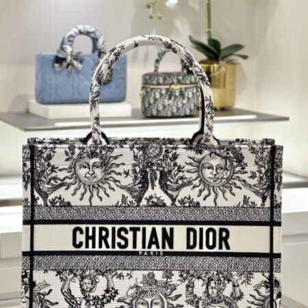 Top Quality Dior Tote Book Black&White Sun