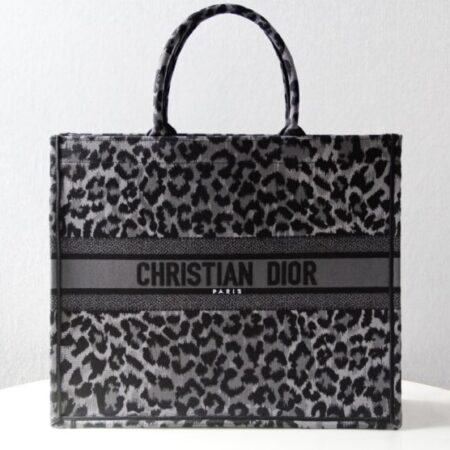 Top Quality Dior Tote Book Leopard Grey