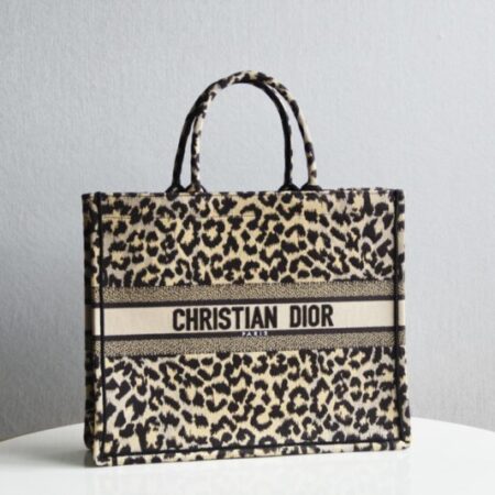 Top Quality Dior Tote Book Leopard Print