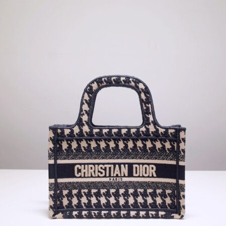 Top Quality Dior Tote Book Mini Houndstooth