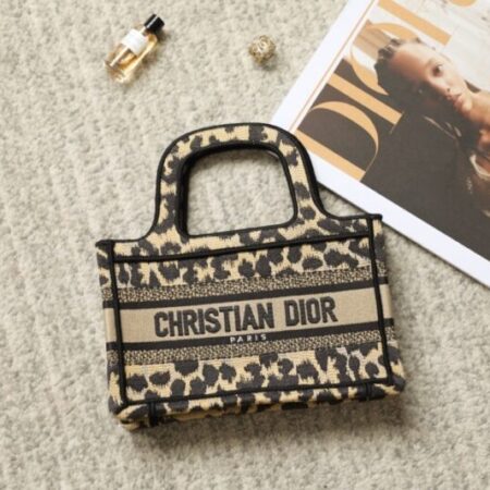 Top Quality Dior Tote Book Mini Leopard