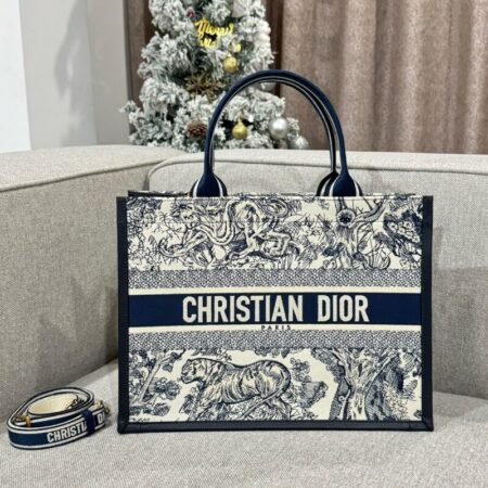 Top Quality Dior Tote Book White Tiger Leather