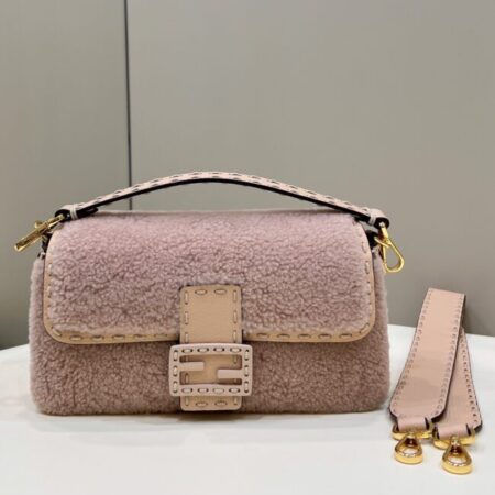 Top Quality Fendi Baguette Pink Wool