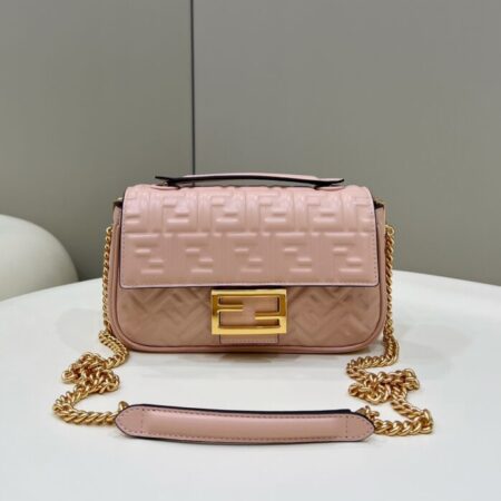 Top Quality Fendi Baguette Sliding Chain Pink