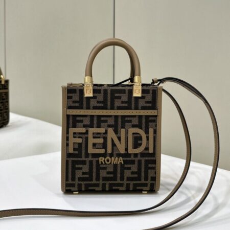 Top Quality Fendi Mini Tote Brown Monogram