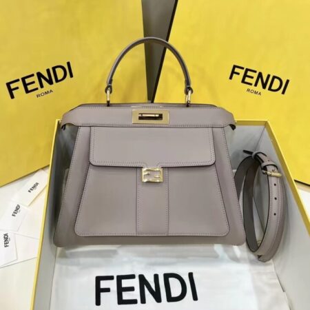 Top Quality Fendi Peekaboo With Patch Pocket Beige