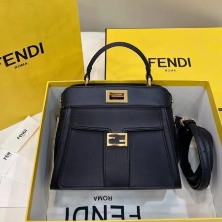 Top Quality Fendi Peekaboo With Patch Pocket Black