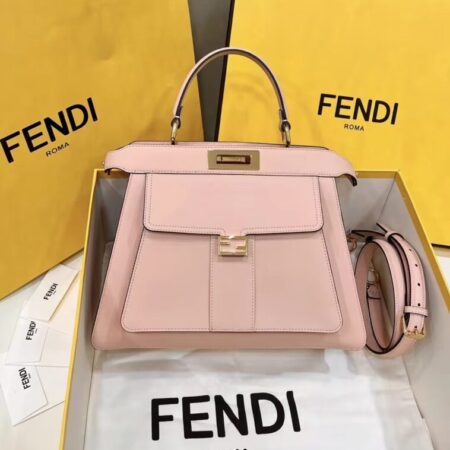 Top Quality Fendi Peekaboo With Patch Pocket Pink
