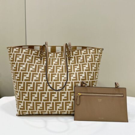 Top Quality Fendi Two Side Small Tote Beige