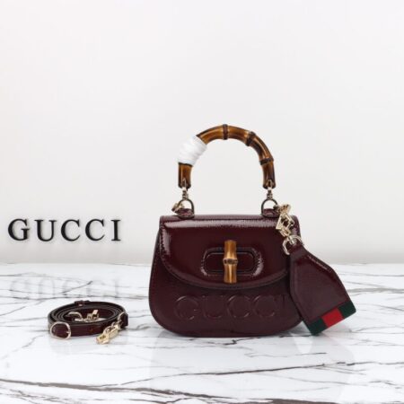 Top Quality Gucci Bamboo 1947 Patent Bordeaux