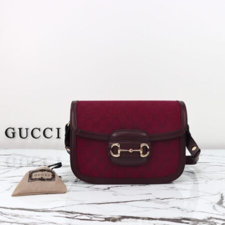 Top Quality Gucci G 1955 Horsebit Red Denim