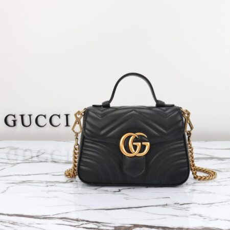 Top Quality Gucci GG Marmont Top Handle Black