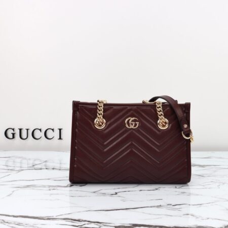 Top Quality Gucci GG Marmont Tote Bordeaux