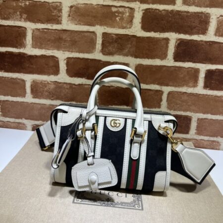 Top Quality Gucci Gucci Bauletto Top Handle White Black
