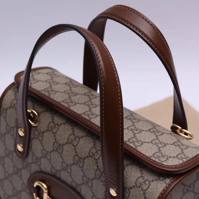 GUCCI HORSEBIT 1955 MINI CANVAS TOTE IN NEUTRALS - View 3