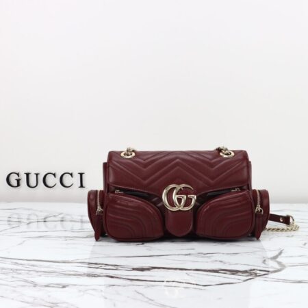 Top Quality Gucci Marmont 2.0 GG Shoulder Bag Bordeaux