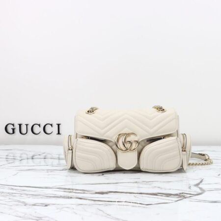 Top Quality Gucci Marmont 2.0 GG Shoulder Bag White