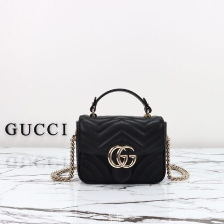 Top Quality Gucci Marmont Mini Top Handle Black