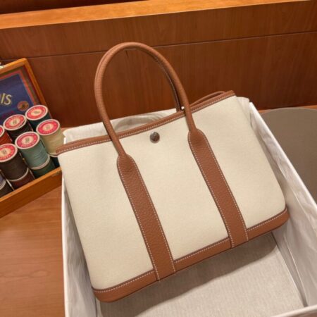 Top Quality Hermès Garden Party 30Cm Beige Canvas
