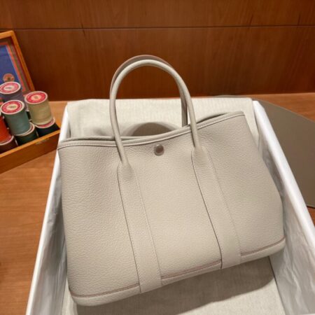 Top Quality Hermès Garden Party 30Cm Clacier White