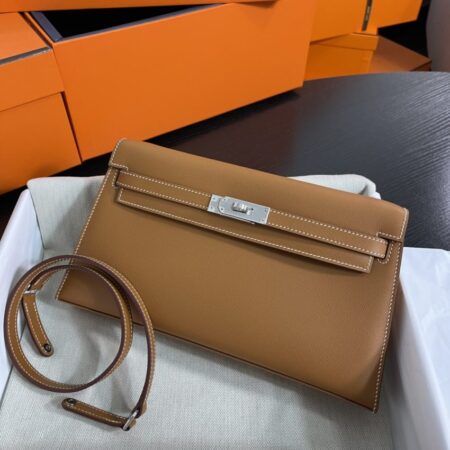 Top Quality Hermès Kelly Elan Brown Silver