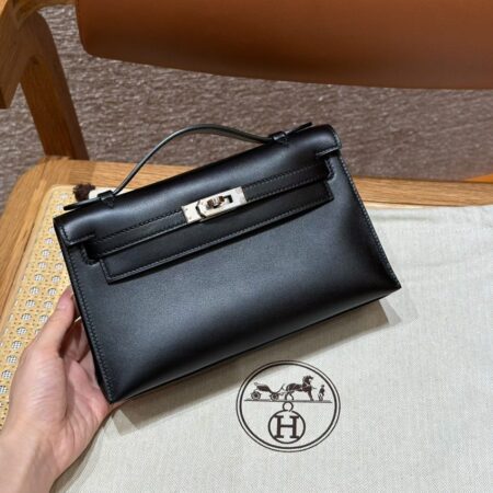 Top Quality Hermès Kelly Pochette Swift Black
