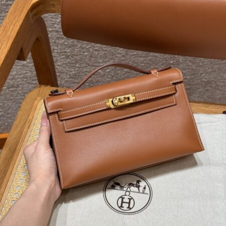 Top Quality Hermès Kelly Pochette Swift Brown
