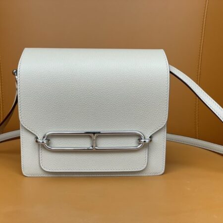 Top Quality Hermès Sac Roulis White