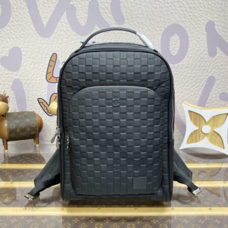 Top Quality LV Avenue Backpack Black Grid