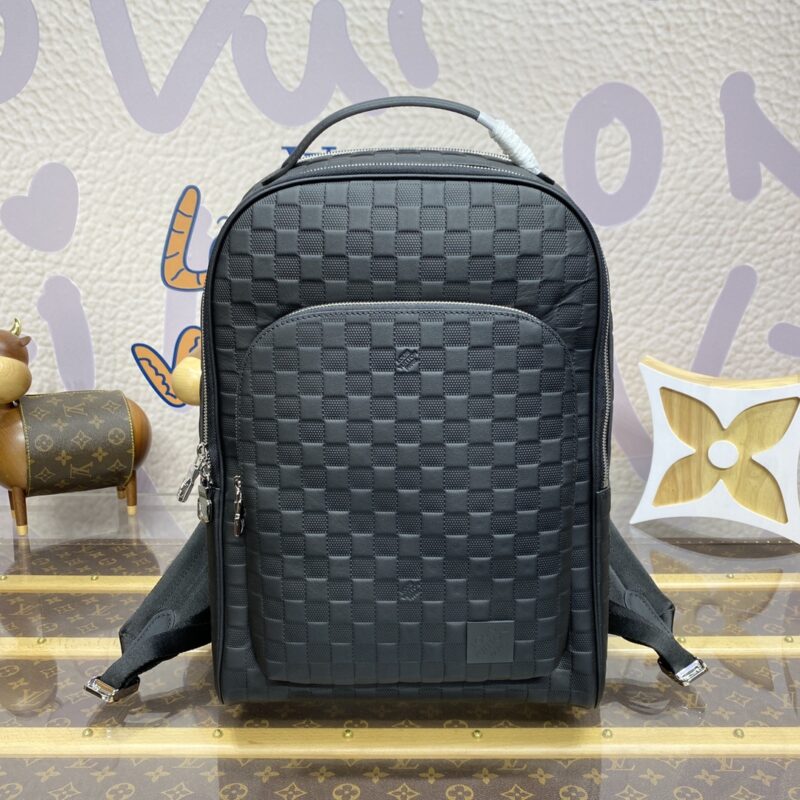 Top Quality LV Avenue Backpack Black Grid